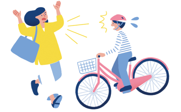 人を自転車で轢いてしまうイラスト