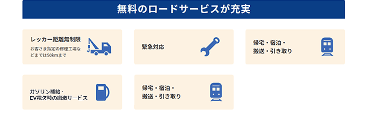 無料のロードサービスが充実