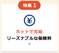 ポイント1　ネットで完結 リーズナブルな保険料